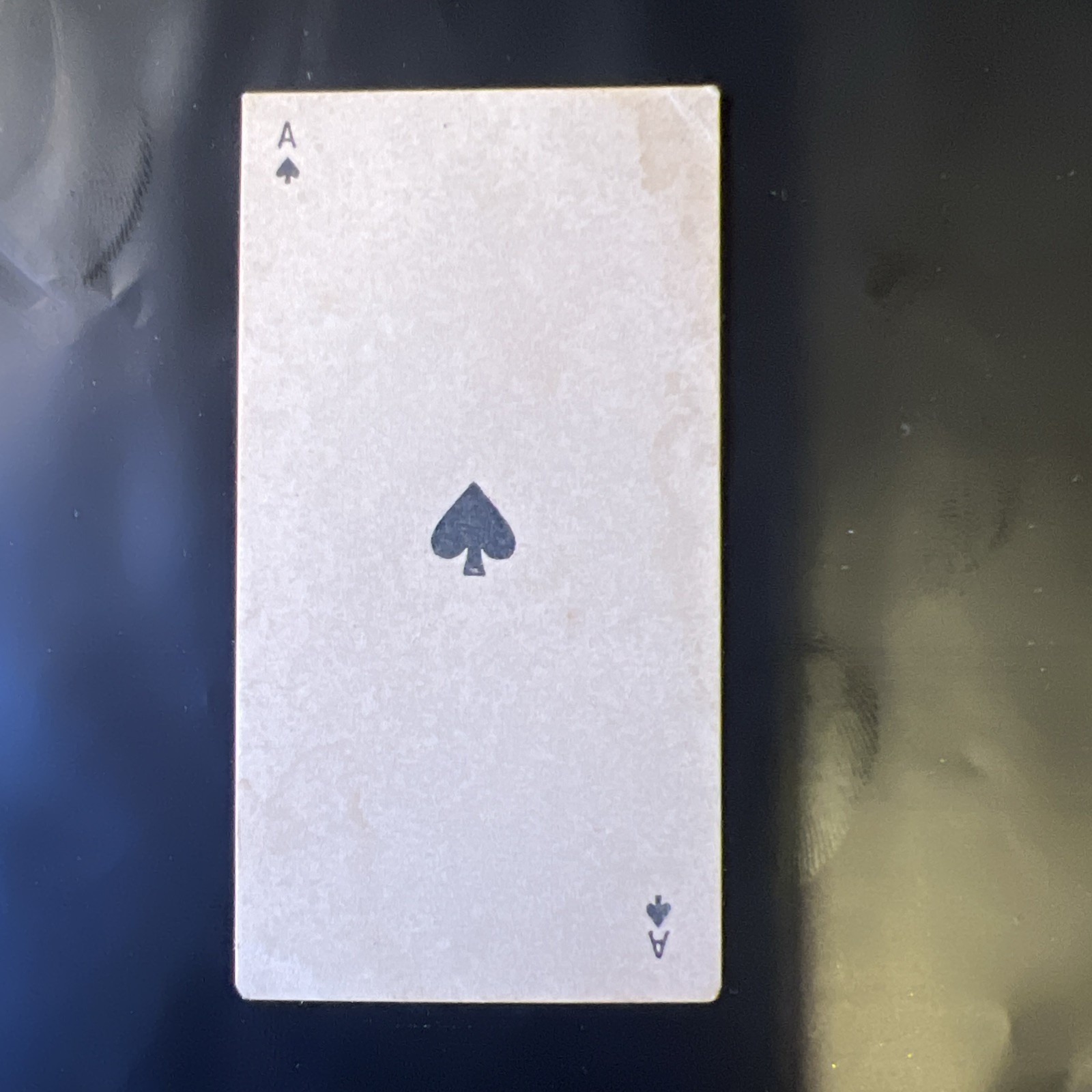 1888 N220 Kinney Bros Tobacco Transparent Playing Card Ace Spades Hold To Light