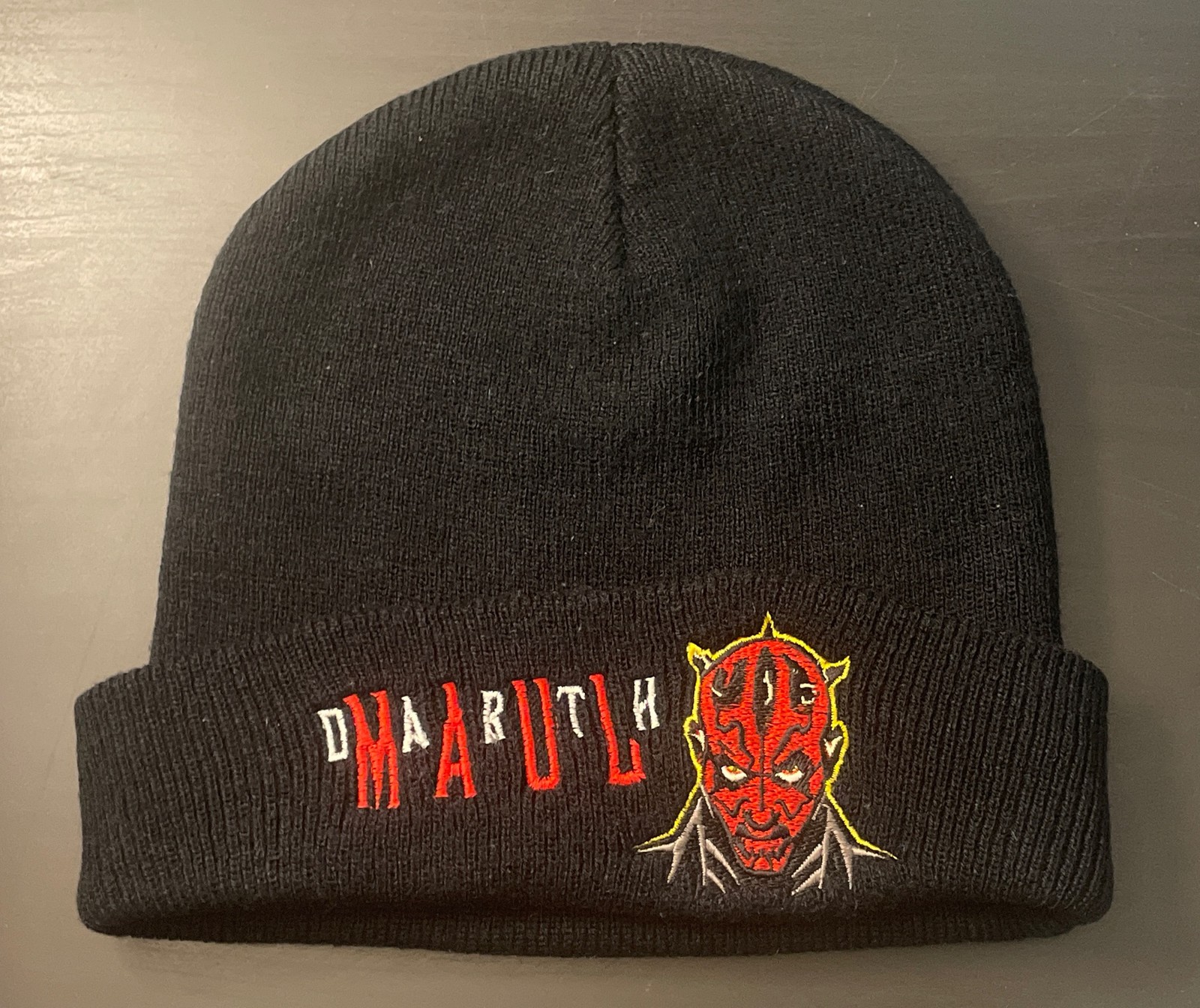 NICE Vintage Star Wars Darth Maul Black Beanie Hat Adult O/S Ski Winter Warm