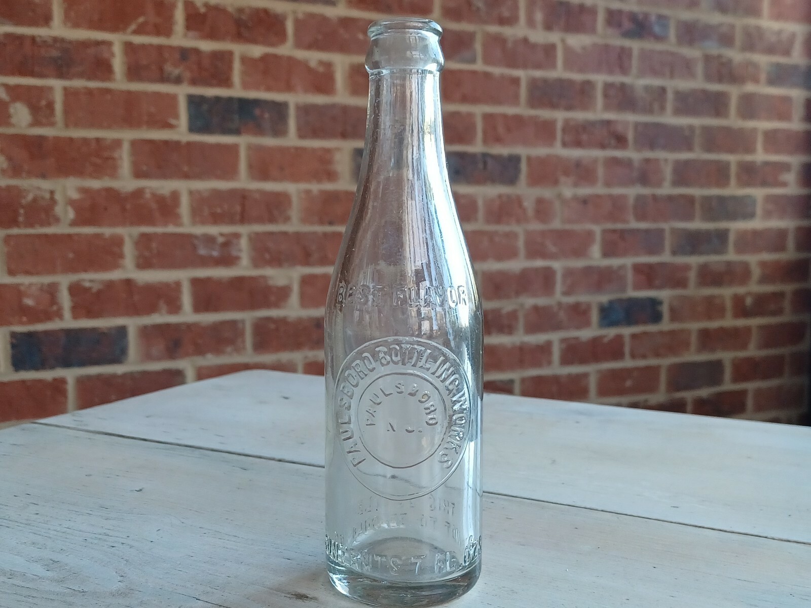 RARE Antique PAULSBORO BOTTLING WORKS Paulsboro NEW JERSEY NJ Soda BOTTLE 7 oz.