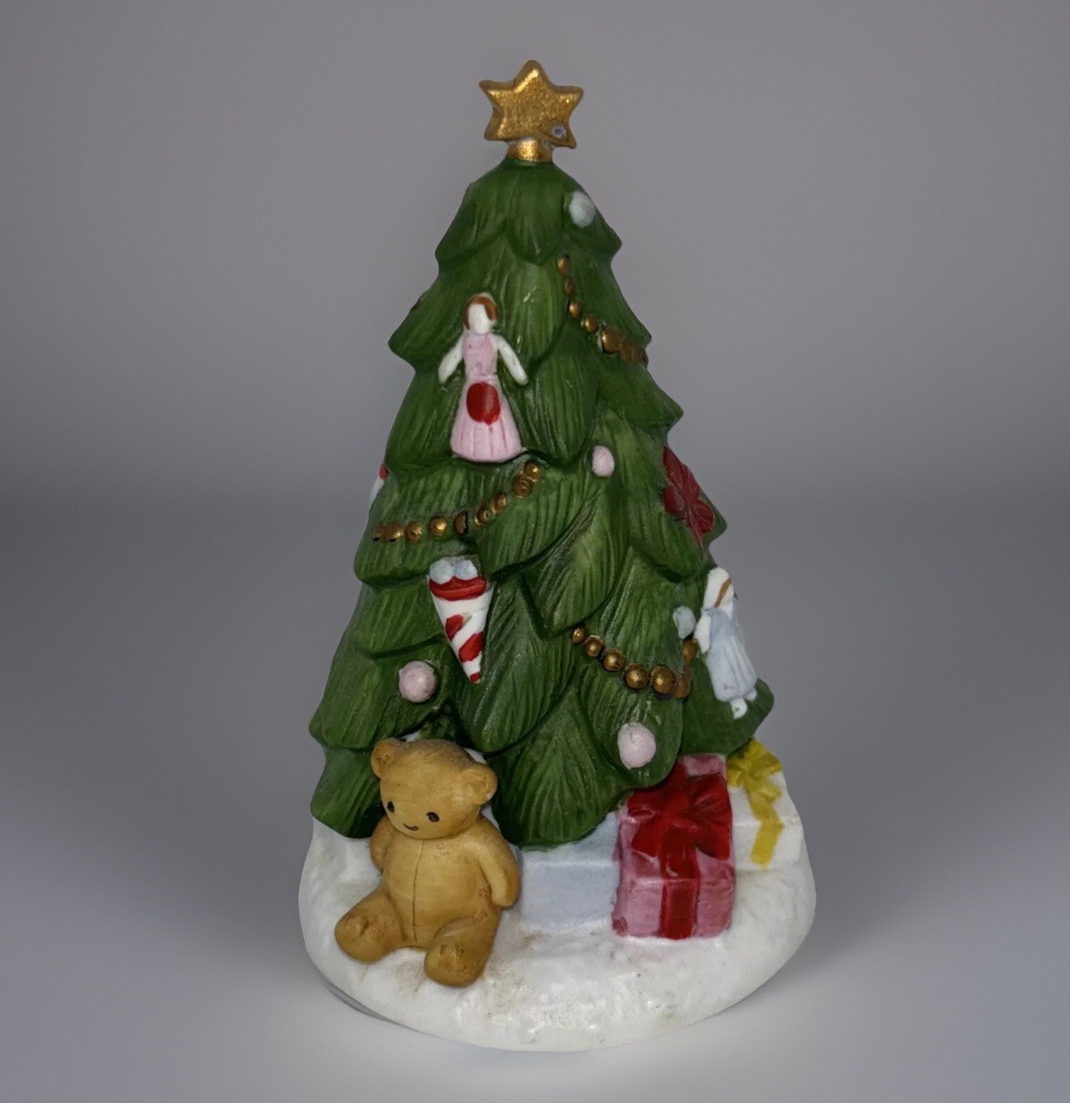 Vintage Nikko Porcelain Bisque Mini Christmas Tree Figurine 4”