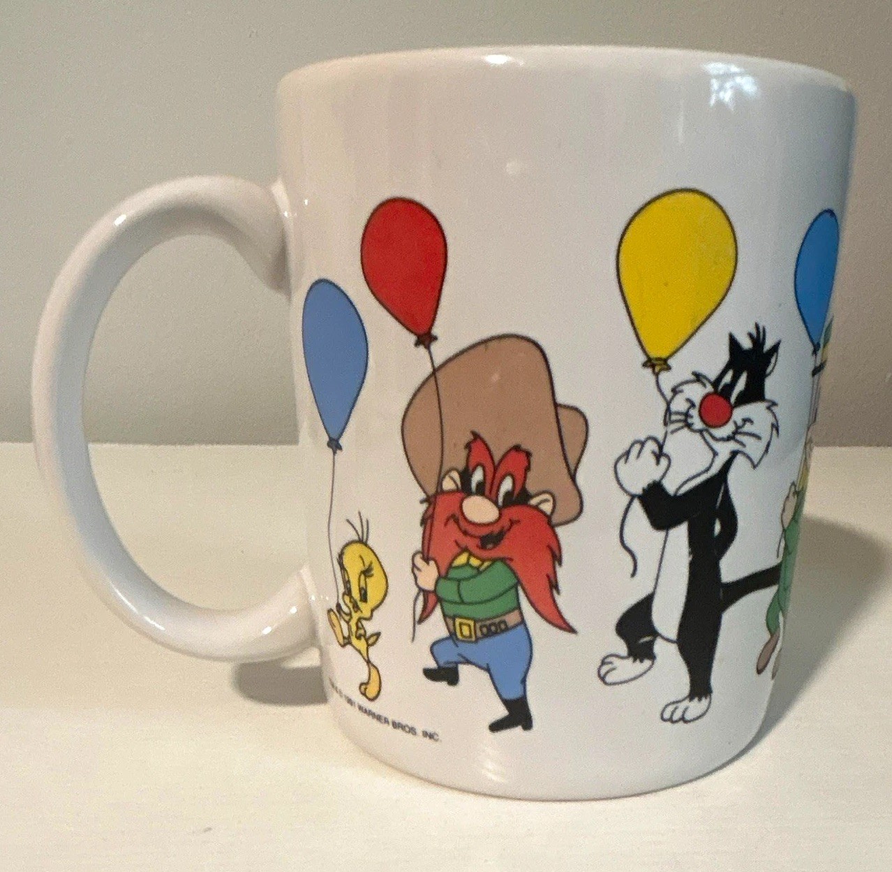 Rare Vintage 1991 Looney Tunes Balloons Coffee Mug, 11oz. Warner Bros Ceramic