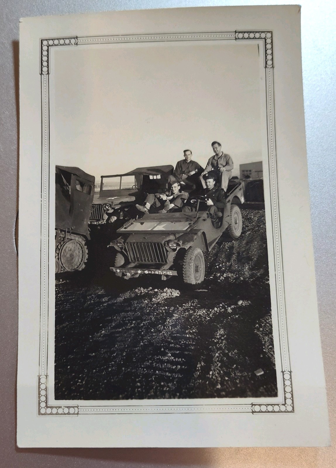 Vintage Soldiers In Jeep Photo  (ARDM -10 ? )