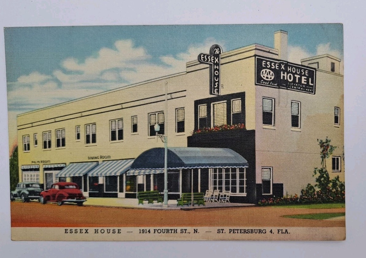Essex House Hotel 1914 Fourth St N. St Petersburg FL Linen Unposted Postcard