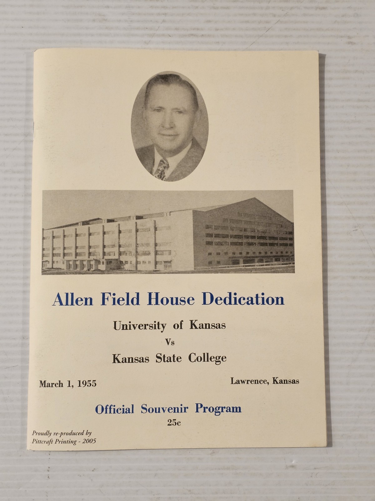 University of Kansas KU Allen Fieldhouse Dedication Program 2005 Reprint-COKE-M.