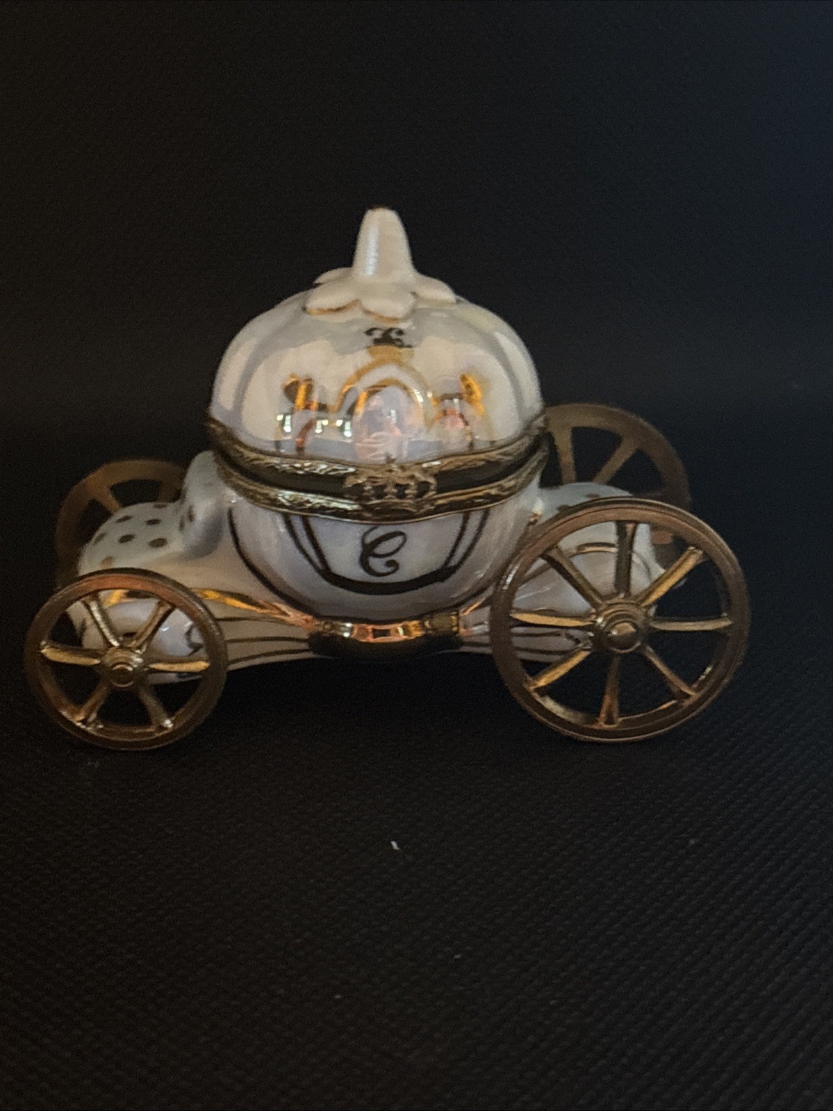 Limoges Cinderellas Carriage Glass Slipper Heavy
