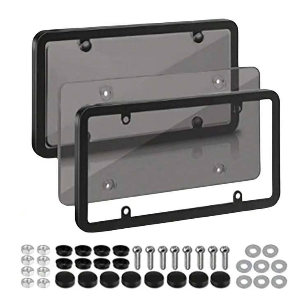 2Pcs License Plate Cover Car ABS License Protector Frame for Standard US Plates