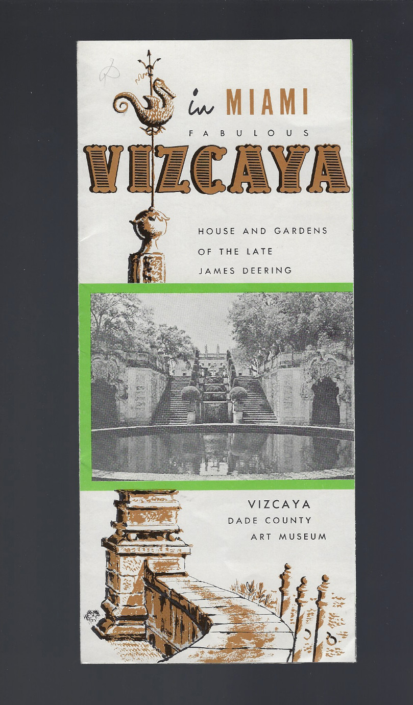 1950\'s era Fabulous Vizcaya House & Gardens Brochure Miami Florida