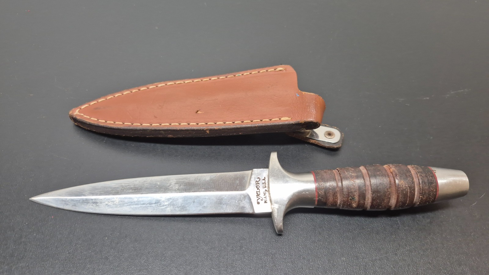 Vintage Valor Double Edge Boot Dagger Miami, USA Japan Knife 407