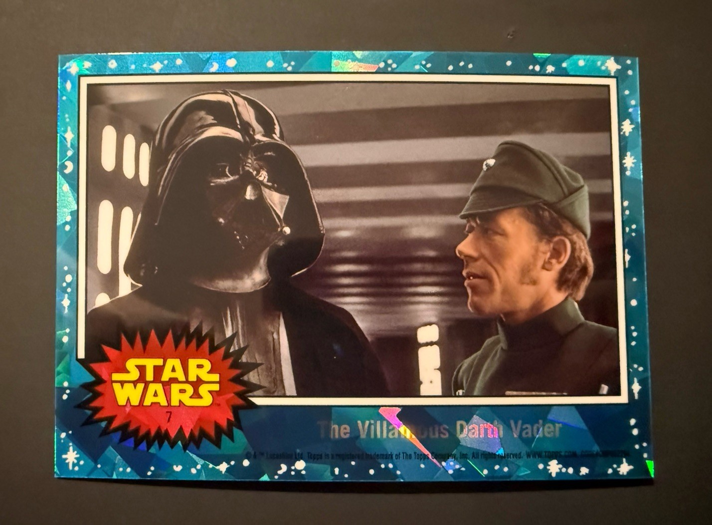 2022 Topps Chrome Star Wars Sapphire “The Villainous Darth Vader” Card #7
