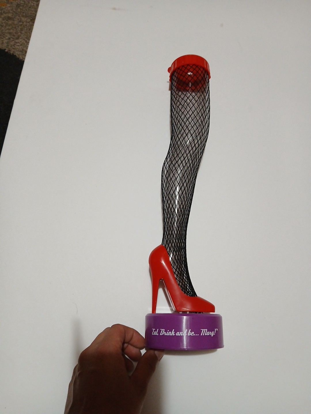 Hamburger Mary's Red High Heel Plastic Drink Cup 20oz Fishnet Stocking Leg (2)