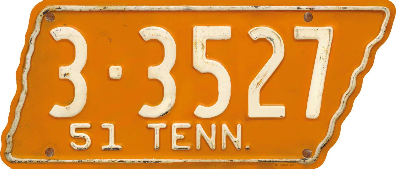 REPRODUCTION 1951 Tennessee License Tag TN Knox Vols & Vanderbilt Score Plate