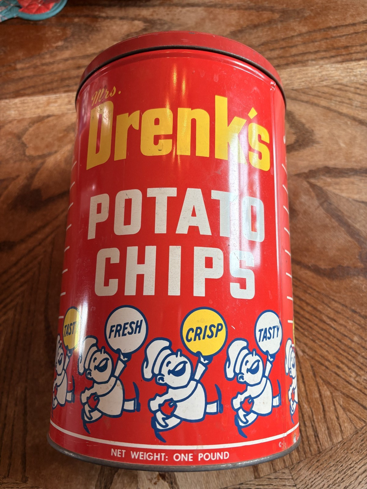 Drenk\'s Potato Chip Tin Vintage Empty