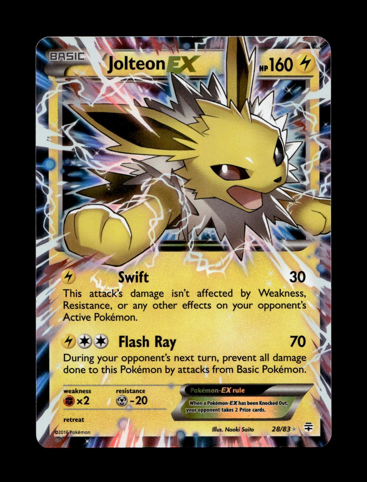 Jolteon EX # 28/83 Generations Holo