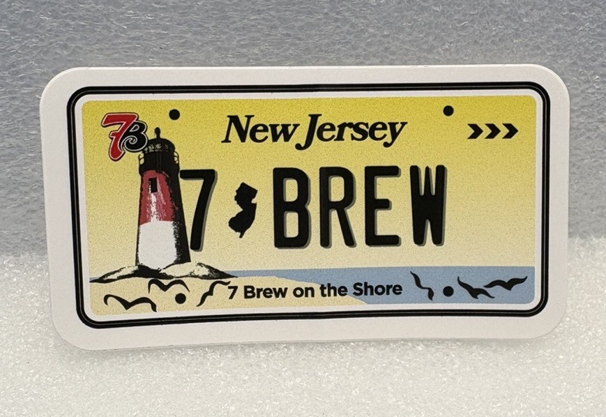New Jersey 7 Brew Novelty 3” License Plate Sticker Decal Sold out promotional