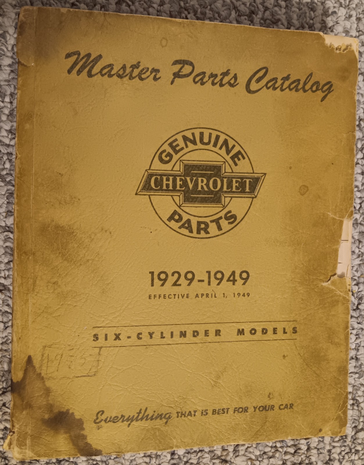Rare Vintage 1929 1949 Chevrolet Parts Master Parts Catalog Six Cylinder Models
