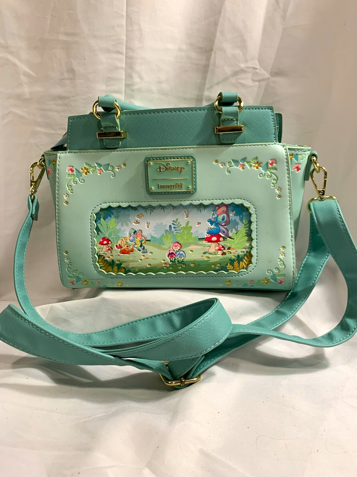Loungefly Disney Alice in Wonderland Green Medium Crossbody Bag Satchel