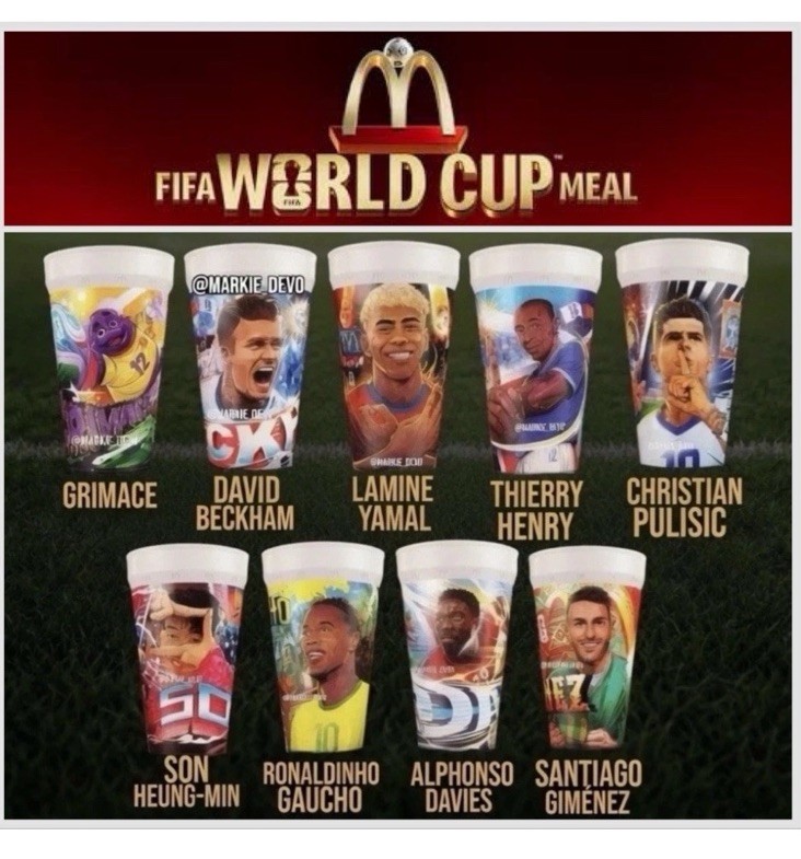 McDonald\'s 2026 FIFA World Cup Collectible Cups Complete Set 9 Cups (OPENED)