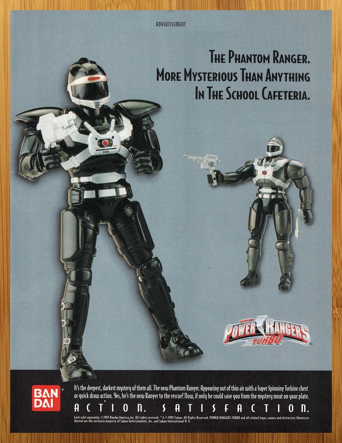 1997 Power Rangers Turbo Phantom Ranger Figure Vintage Print Ad/Poster Toy Art