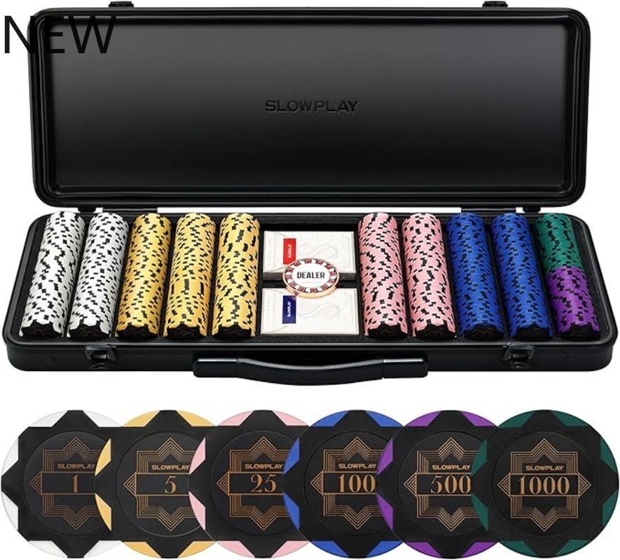 SLOWPLAY Nash 14g Clay Poker Chip Set Black Gold Edition– 500PCS Full Set