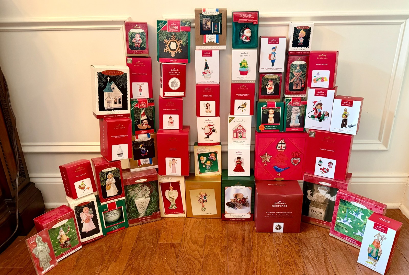Huge Lot of 45 Hallmark Keepsake Ornaments from the 1990s and 2000s with Boxes