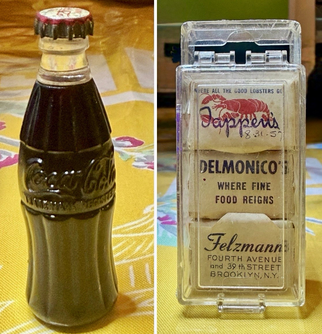 Vintage Coca-Cola Mini Advertising Bottle w/Cap Drink Coca-Cola 1957 Sugar Cubes