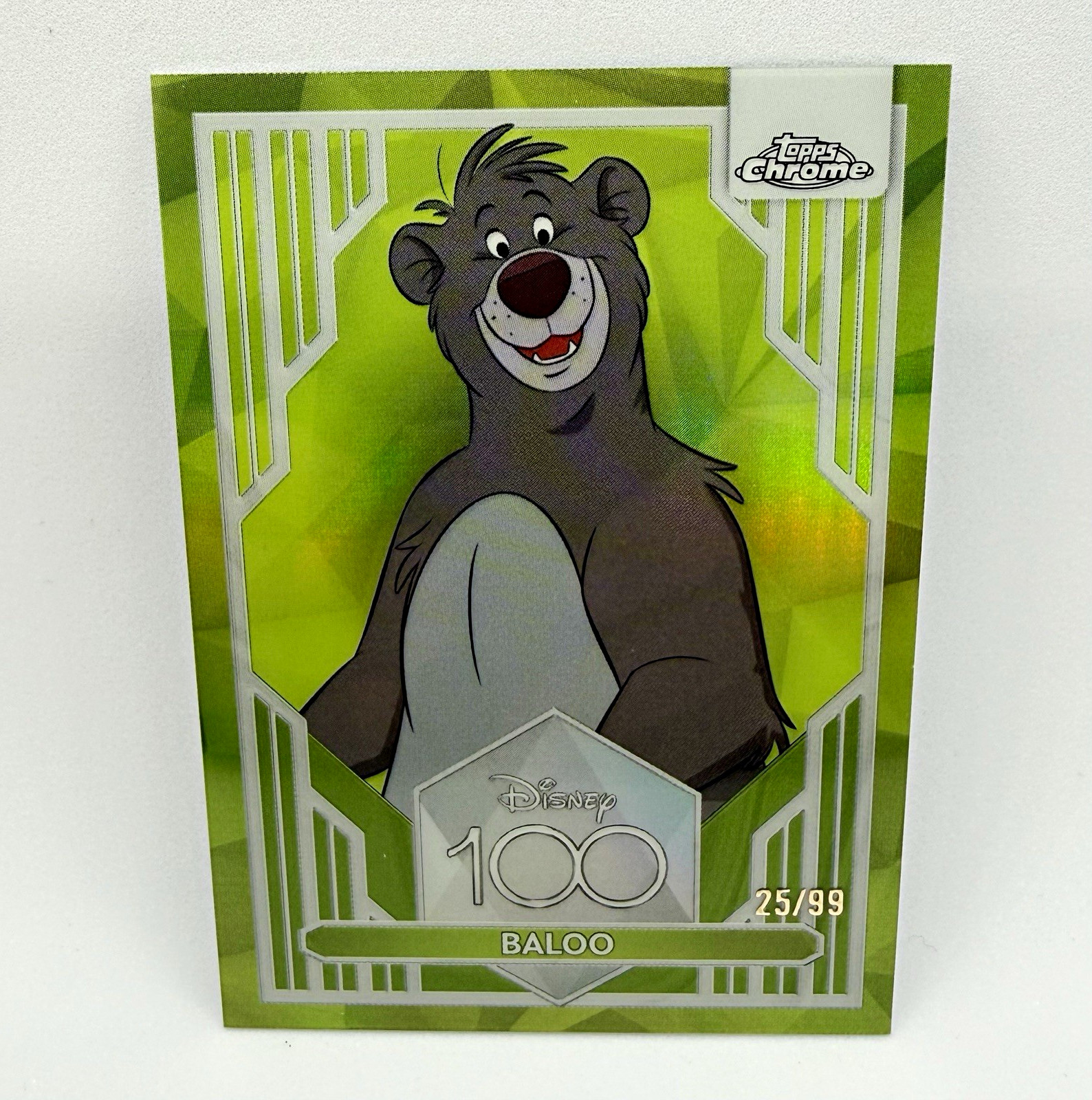2023 Topps Chrome Disney 100 Baloo The Jungle Book #49 Green Refractor /99