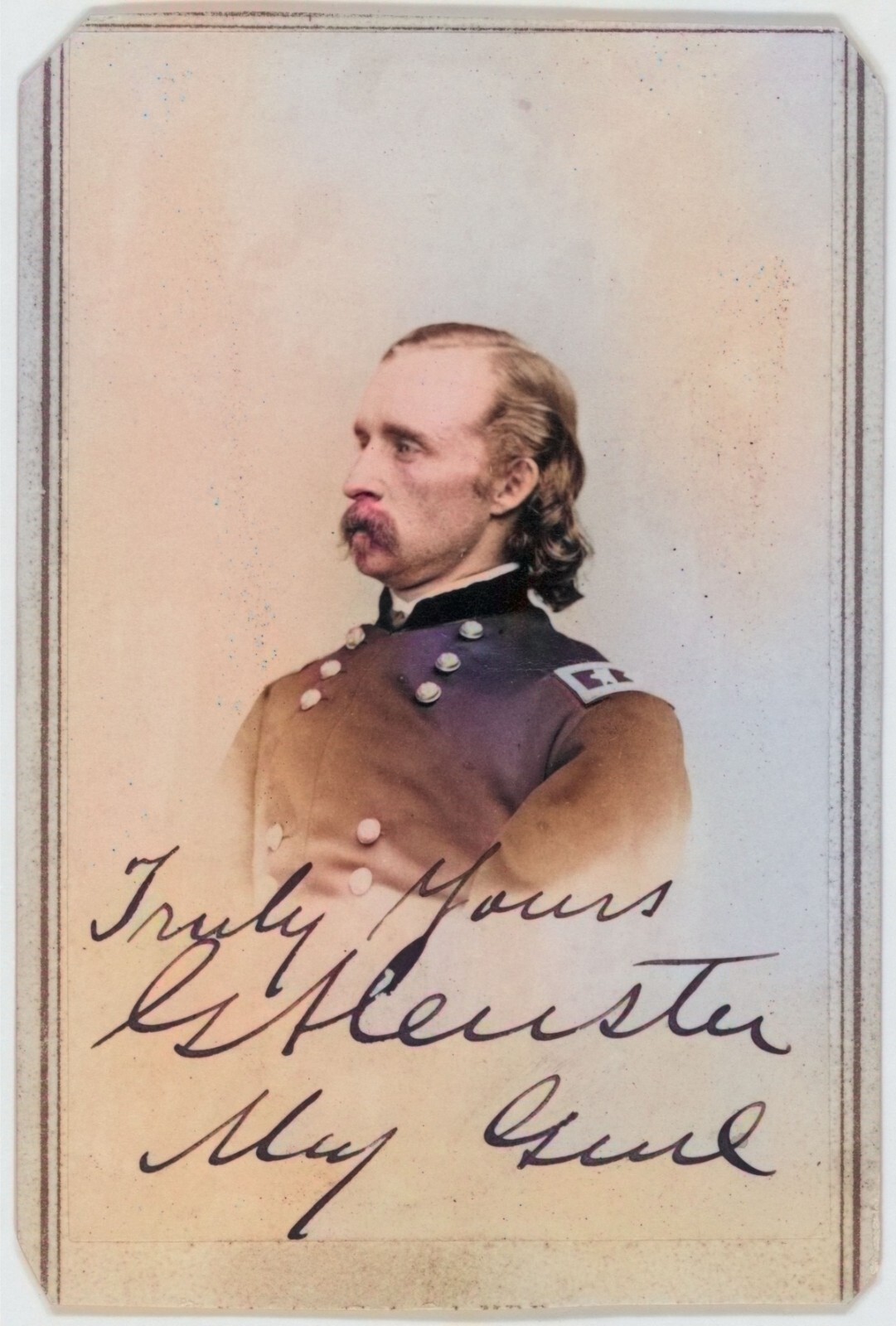 General George Armstrong - Carte la Visite -  1863  on Canvas 8x11 - COLOR