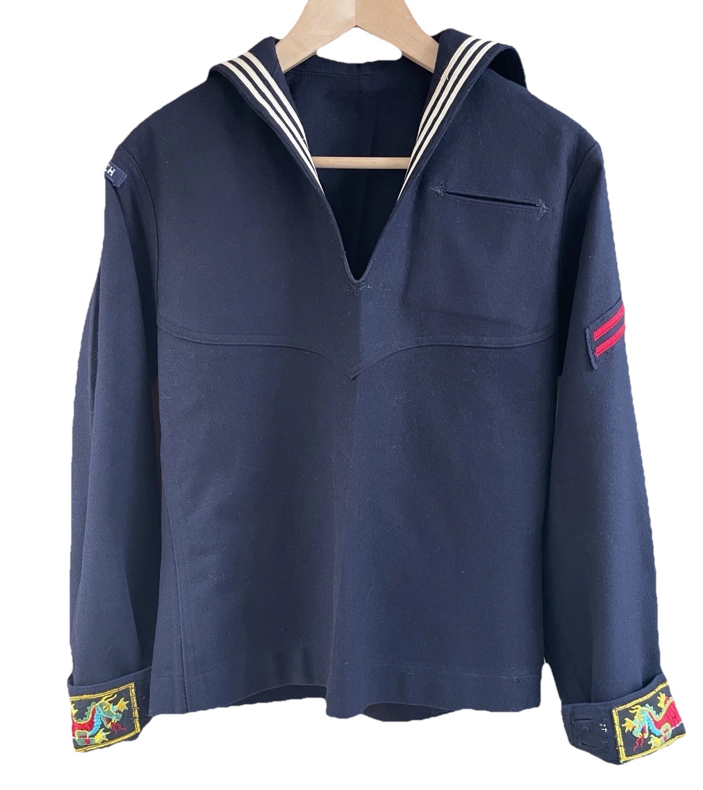 Vintage 60s US Navy Jumper Sz 38 Liberty Cuffs Wool Dress Uniform USS Goodrich