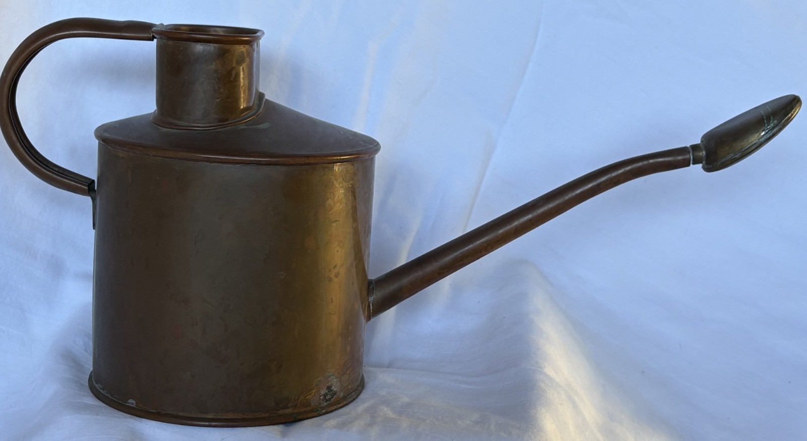 Vintage Long Reach Copper Water Can Birmingham England Slim Spout Removable Rose