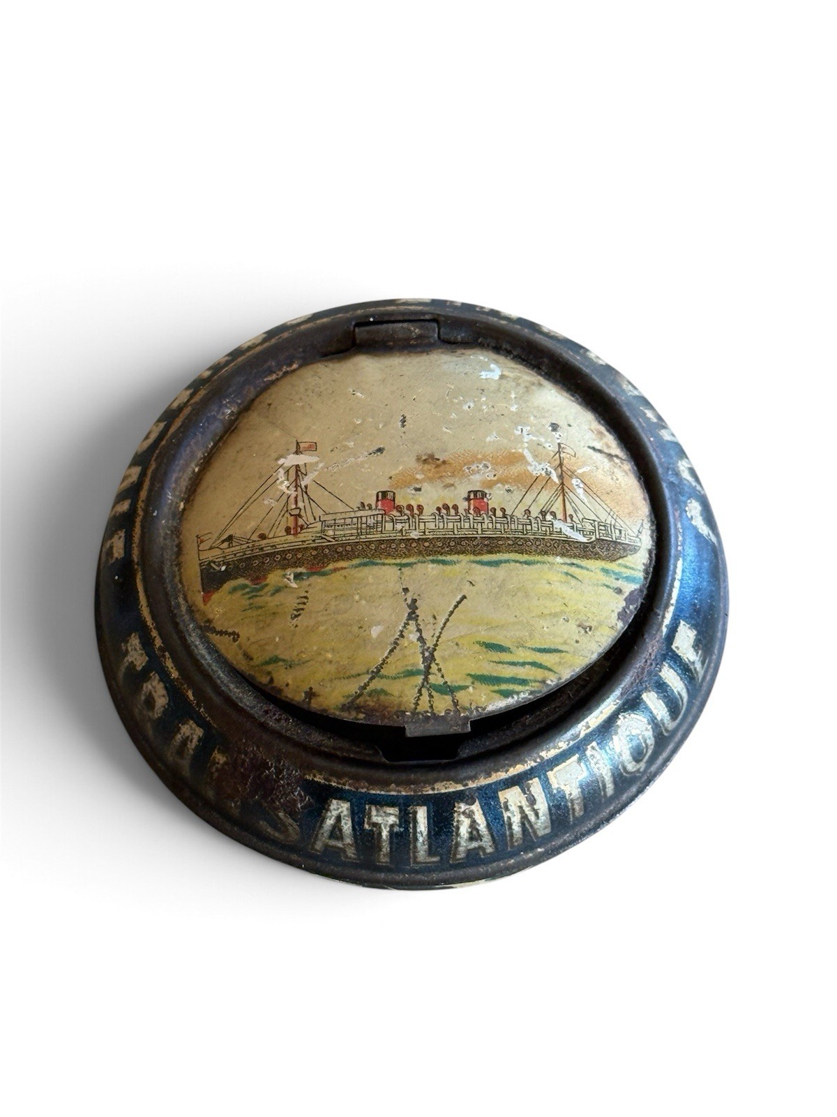 Antique Compagnie Generale Transatlantique CGT Le Havre Steamship Souvenir Tin