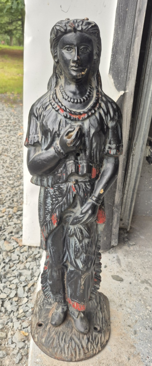 Antique Mid 19th Century Cast Iron Counter Top Cigar Store Indian Princess 25\