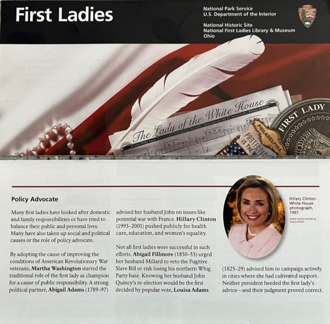 FIRST LADIES NHS LIBRARY   NATIONAL PARK SERVICE UNIGRID BROCHURE/MAP   GPO 2024