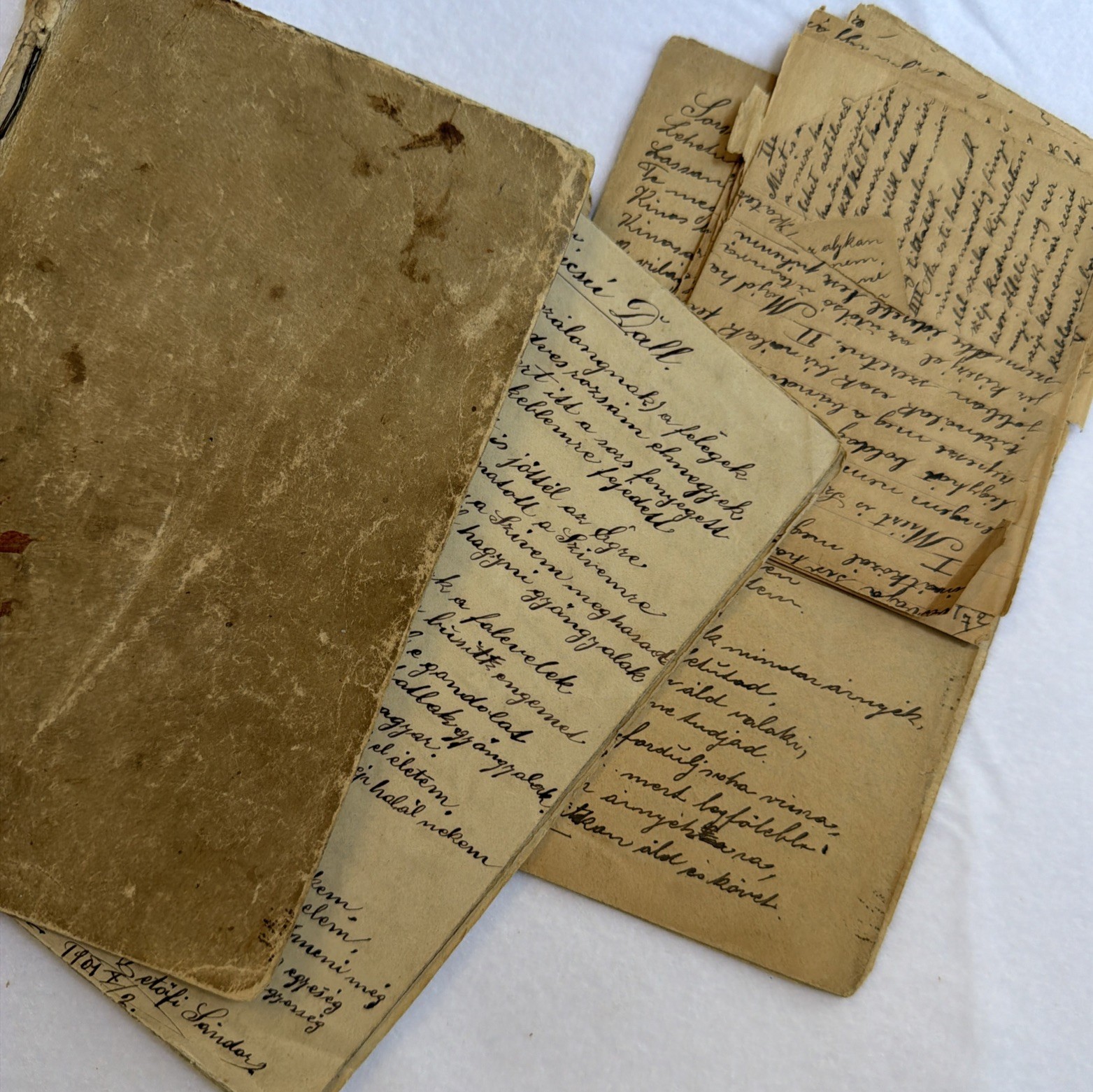 Antique Handmade Hungarian Journal Filled With Poetry And Notes C. 1901 Ephemera