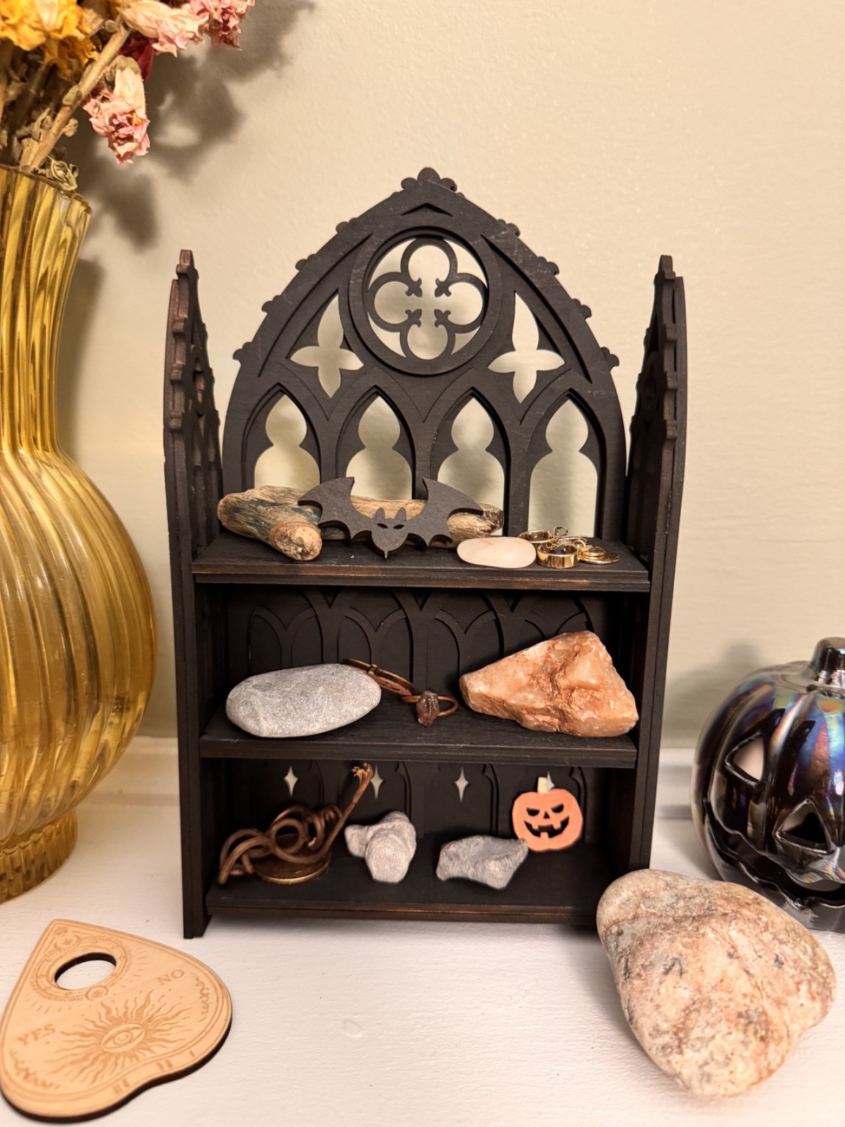 Gothic Cathedral Trinket Shelf Apothecary Shelf for Crystals/Small things