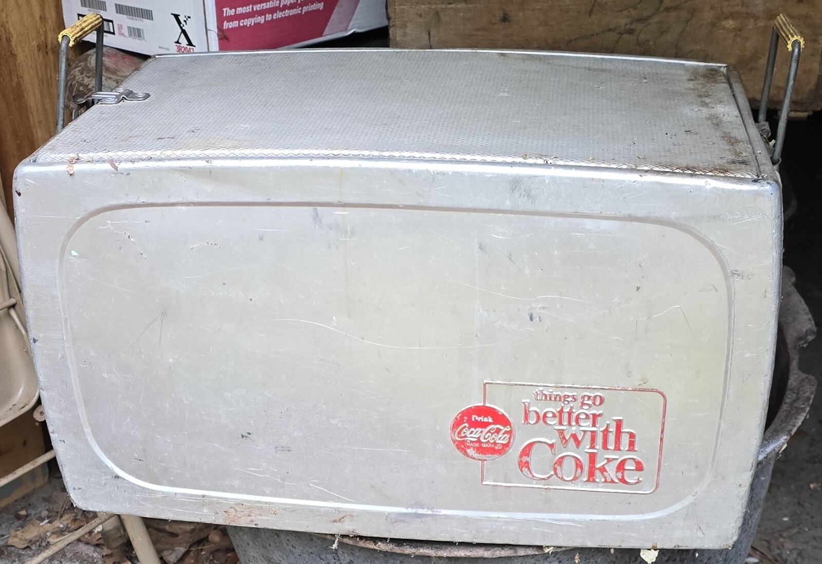 Vintage 1960\'s Coca Cola Aluminum Cooler 23in x 13in x 14in