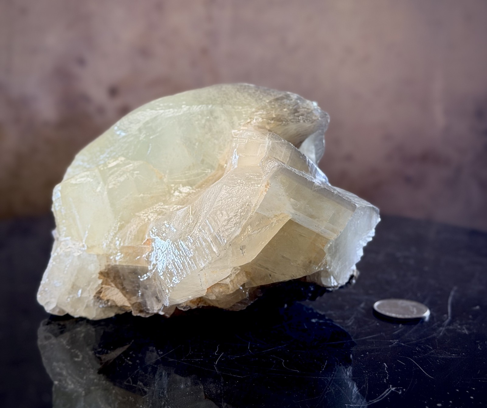 Large Pakistani Yellow Calcite on Quartz – Museum-Scale UV Fluorescent Specim...