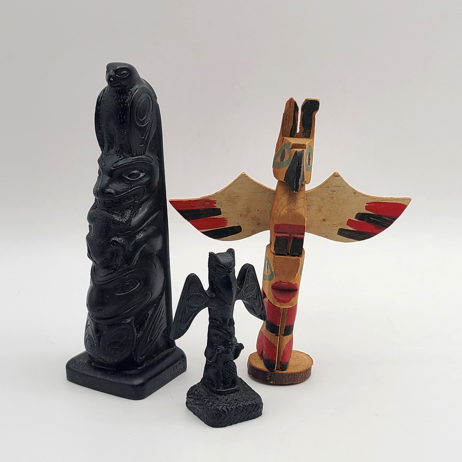 2 Vintage Boma Canada Souvenir Totems 5.25