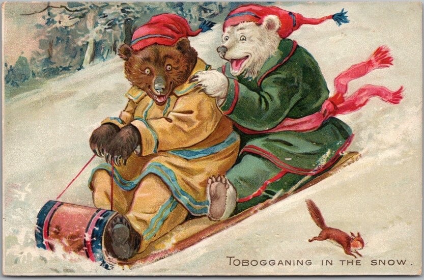 c1910s Tuck\'s LITTLE BEARS No. 118 Embossed Postcard \