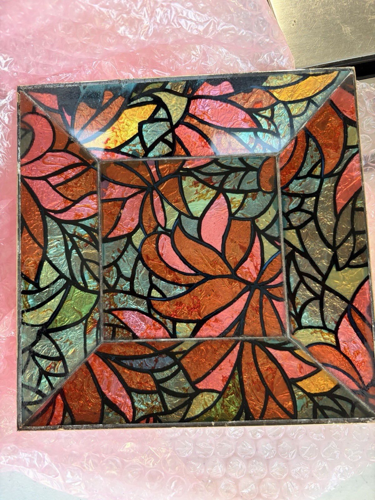 Vintage Georges Briard MCM Mid Century Modern Glass Guild Mosaic Tray  12\