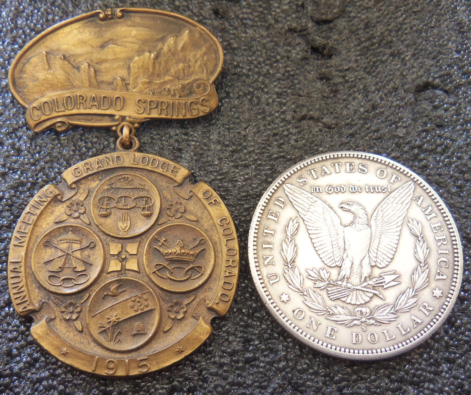 Antique 1915 Colorado Springs Grand Lodge Medal Badge
