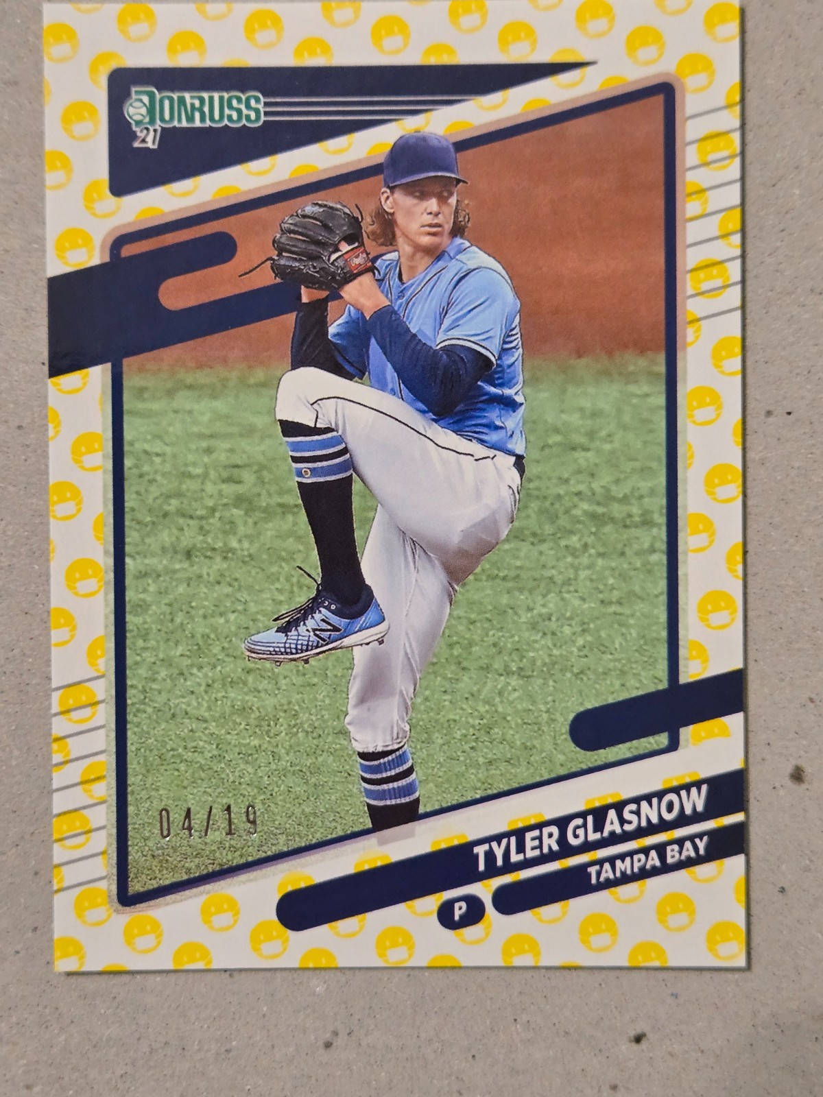 2021 Panini Donruss Tyler Glasnow #108 Mask Emoji SSP /19 Tampa Bay Rays