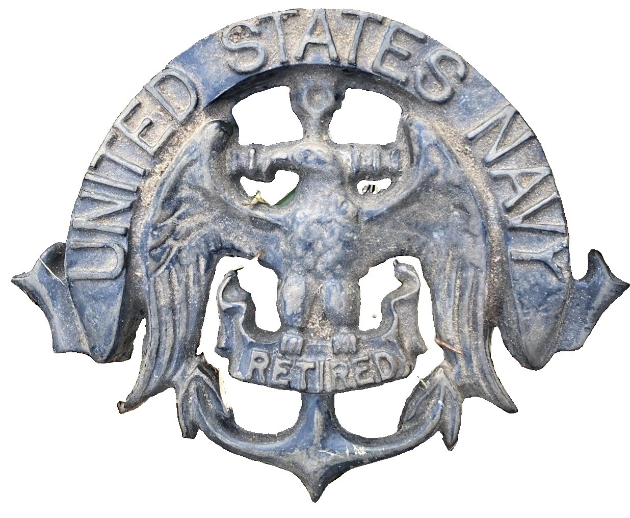 Antique/Vintage U.S. Navy Heavy Brass Nautical/Eagle Retirement Plaque Sign
