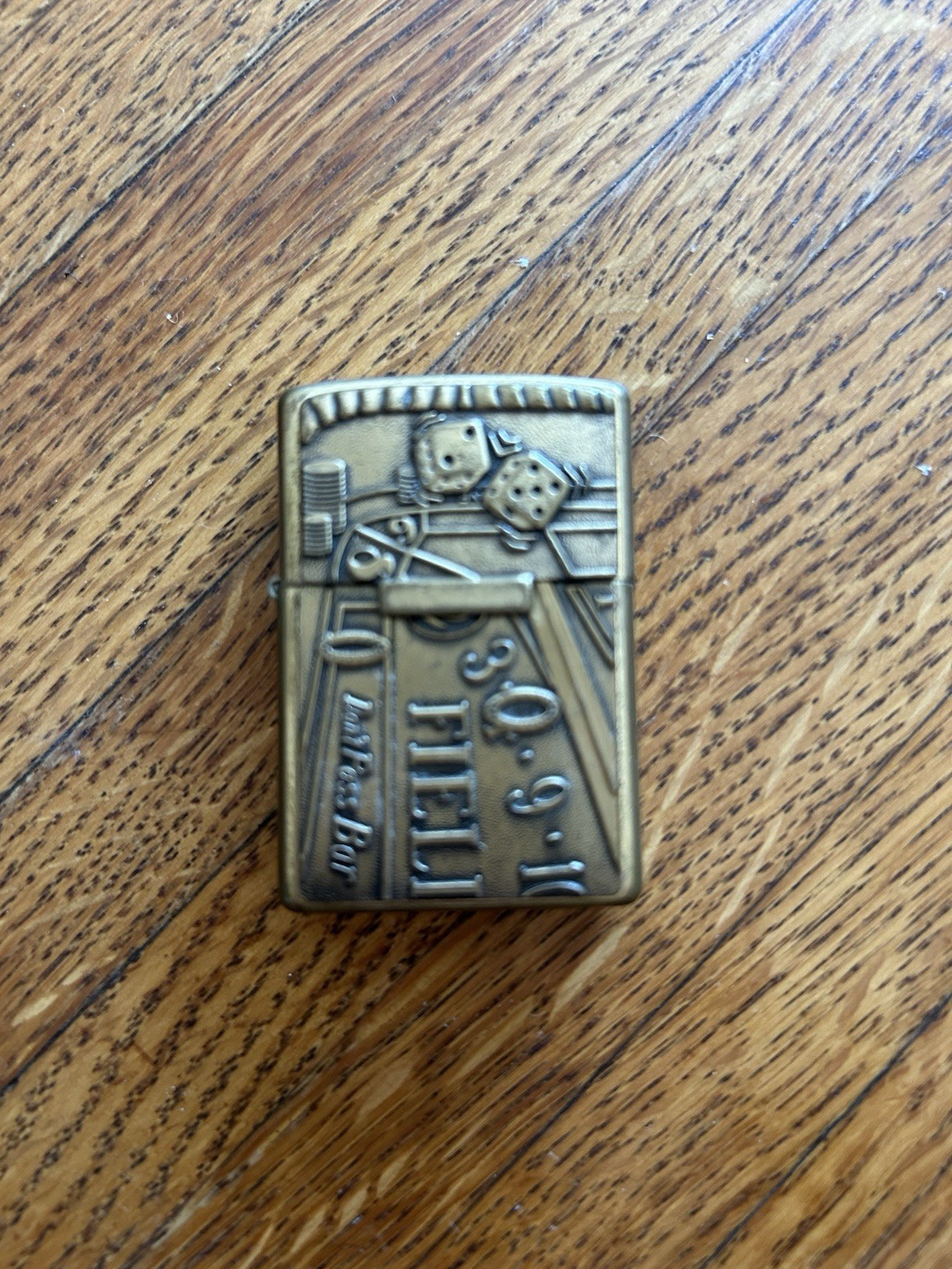 RARE Barrett Smythe Brass Zippo Lighter Craps Table Lucky Seven Dice