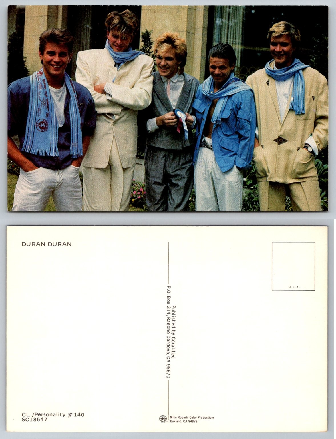 Duran Duran 80s Pop New Wave Band Postcard Coral-Lee Mike Roberts Chrome