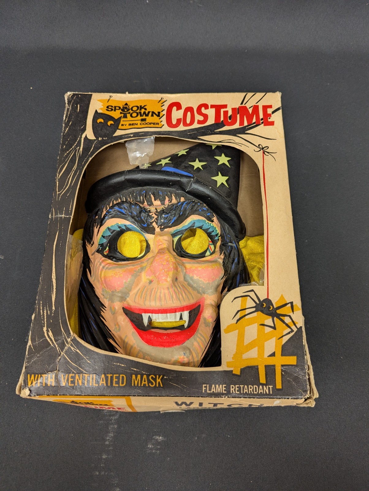 Vintage Ben Cooper Spook Town Witch Halloween Costume Mask Box Large 12-14