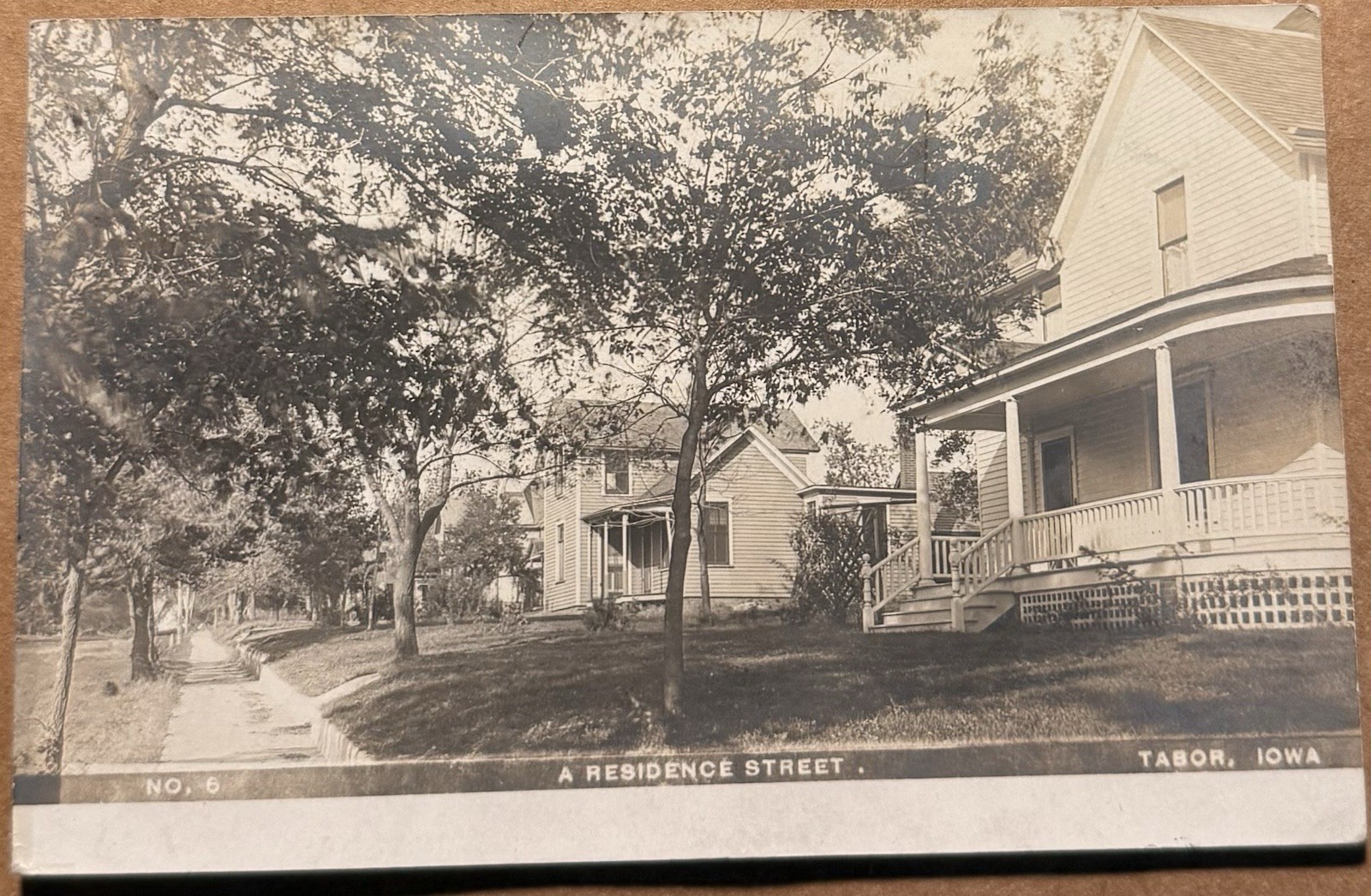 1908 Tabor Iowa, A Residence Street, Fremont County, RPPC Real Photo, Postcard