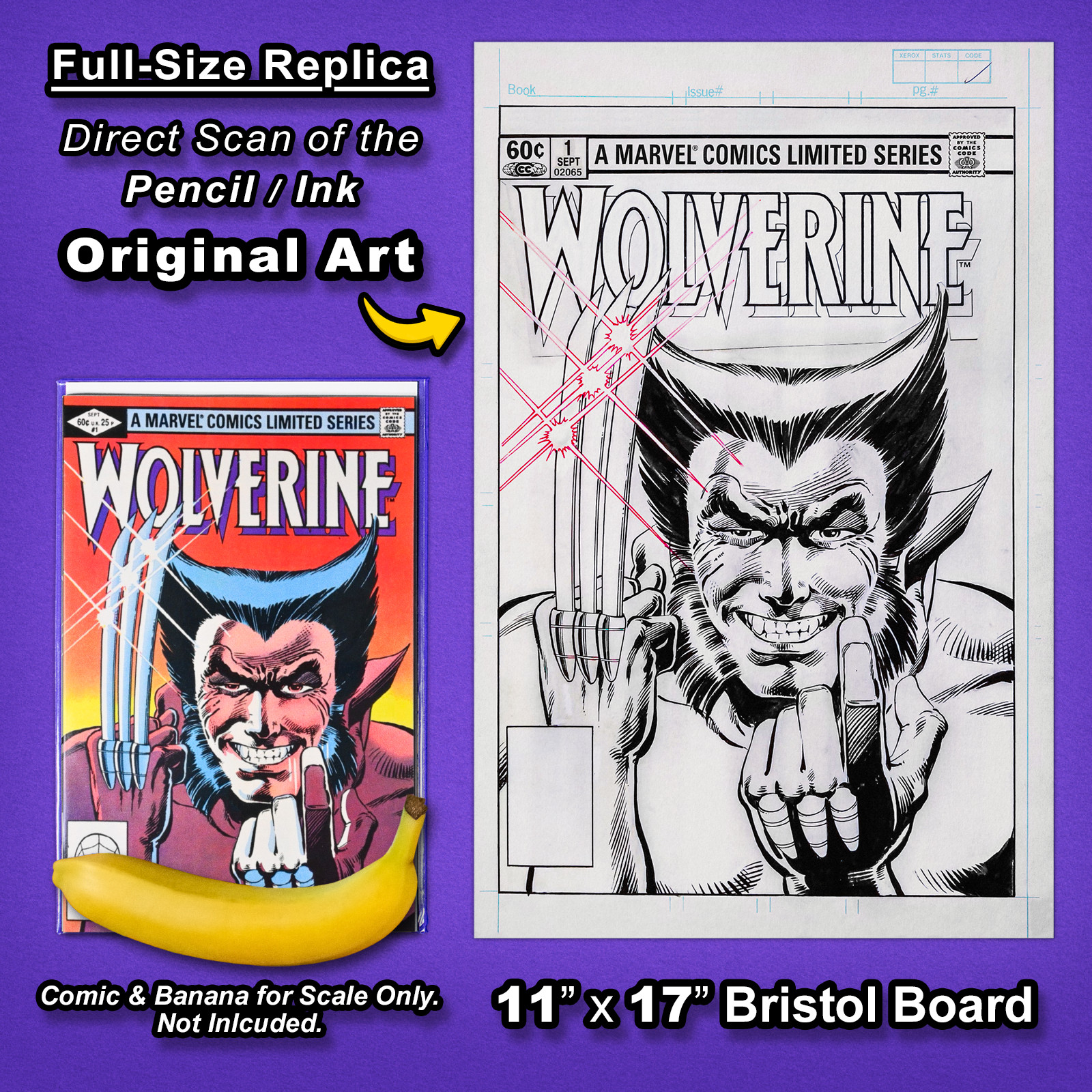 WOLVERINE #1 (1982) Limited Series Cover 🔥 FRANK MILLER Replica Original Art 🔥