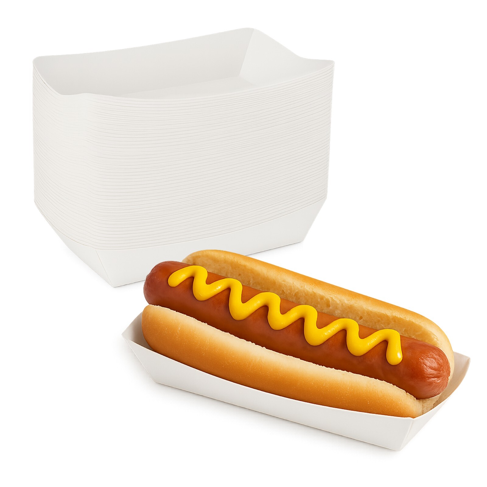 MT Products White Paper Hot Dog Trays - 7