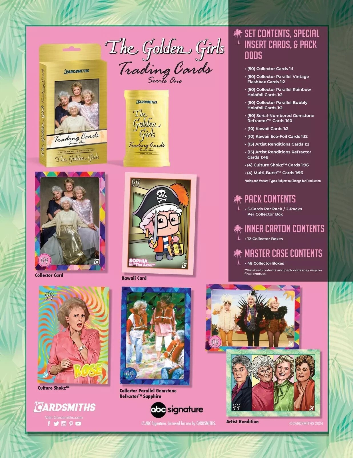 THE GOLDEN GIRLS SERIES 1 TRADING CARDS HOBBY 12-BOX CASE (CARDSMITHS 2024)