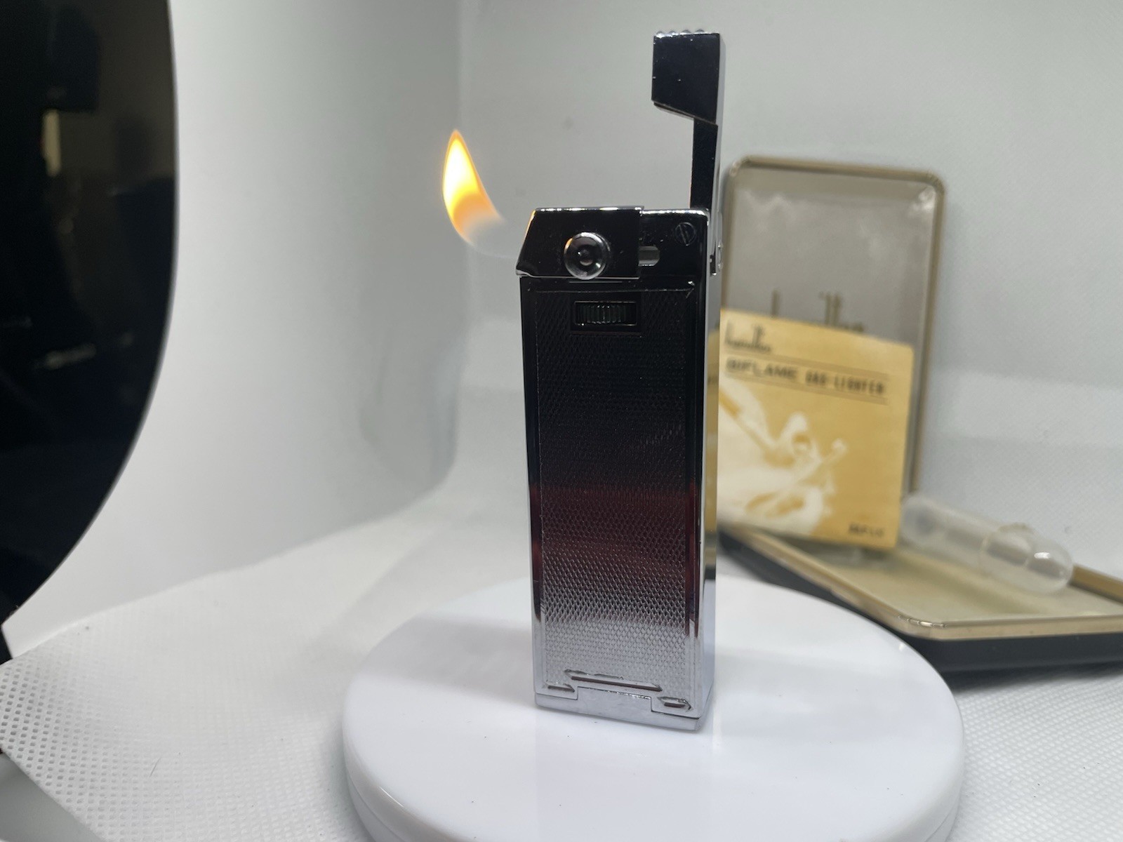 Rare Working Hamilton Biflame Lighter Serviced Made In Japan 1960S Rare